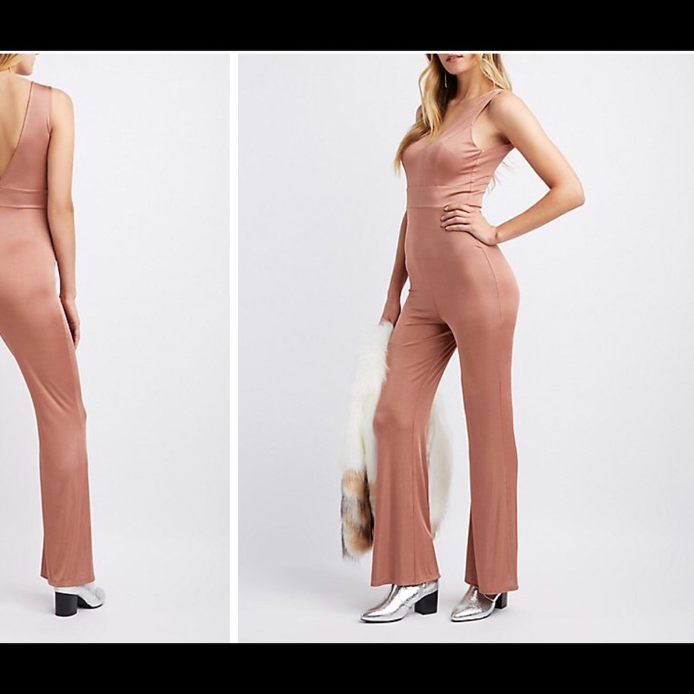 Rose gold palazzo pant jumpsuit